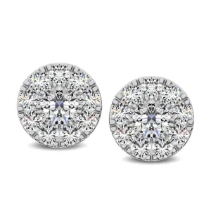 Diamond 1/4 Ct.Tw. Round Frame Stud Earrings