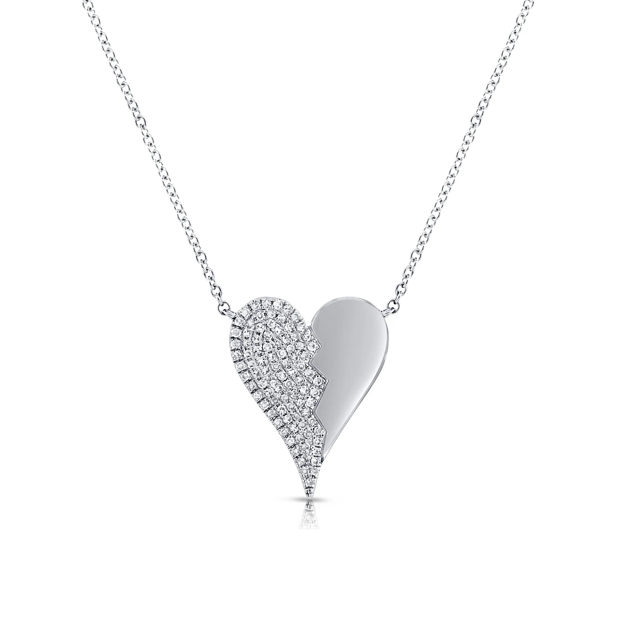 Diamond Broken Heart Pendant