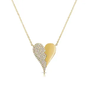 Diamond Broken Heart Pendant