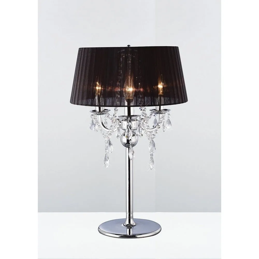 Diyas IL30062/BL Olivia Table Lamp Black Shade