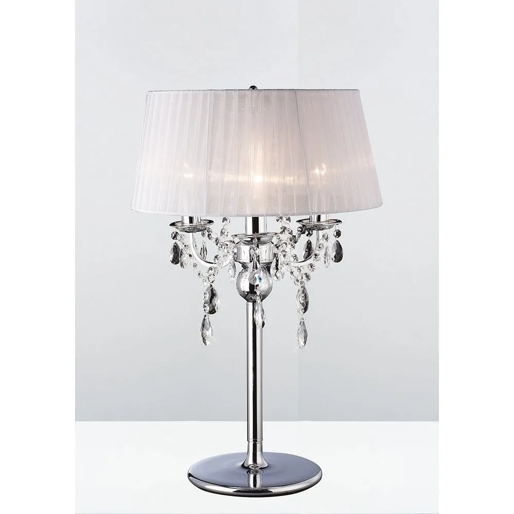 Diyas IL30062/WH Olivia Table Lamp White Shade