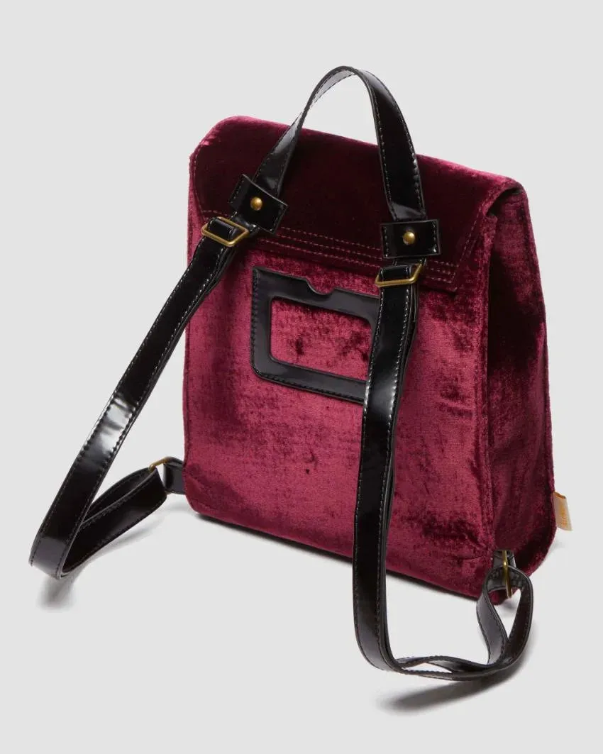 Dr Martens Mini Velvet Backpack - Cherry Red Velvet & Black PU