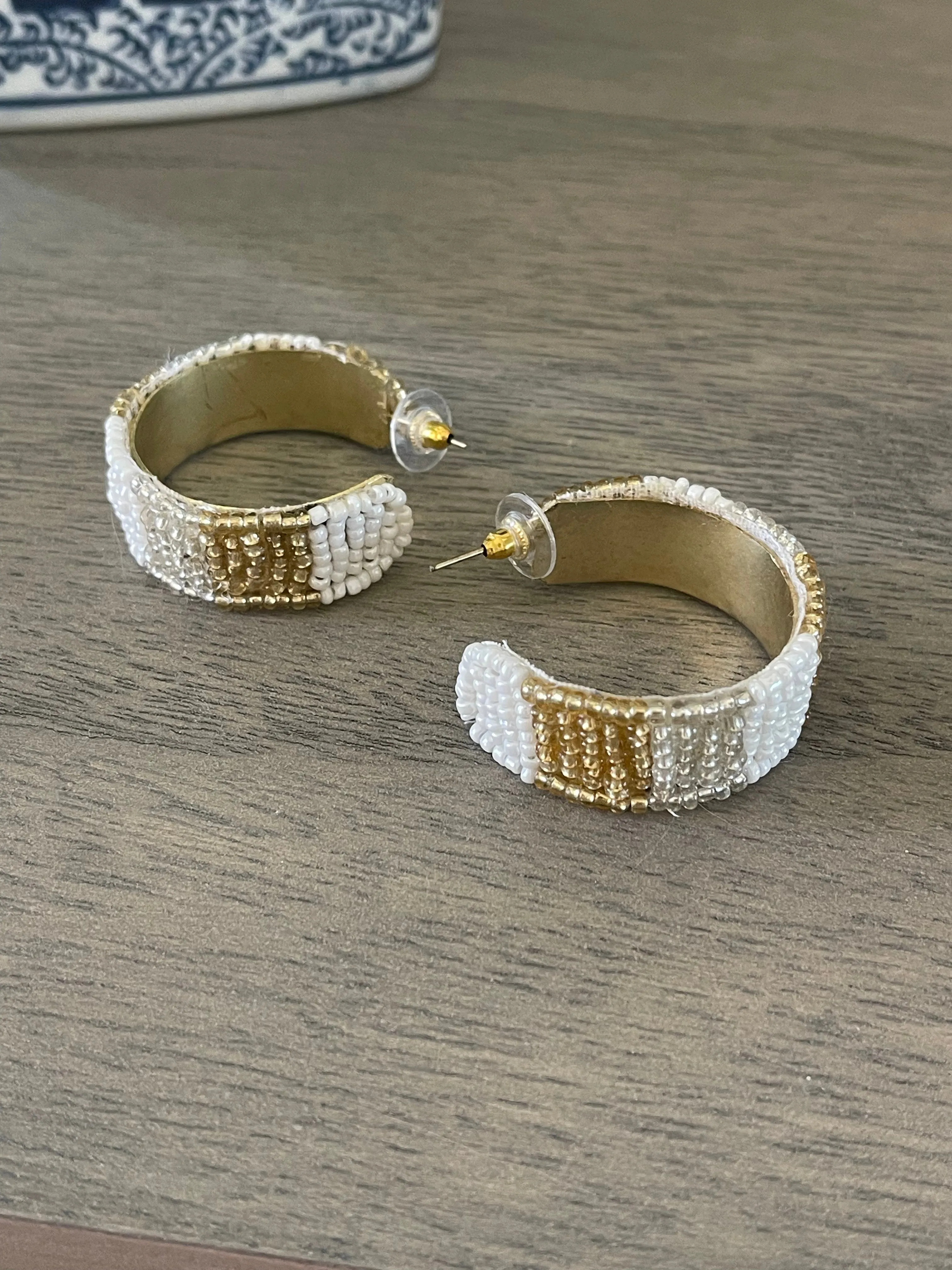 Elegant Beaded Hoop Earrings