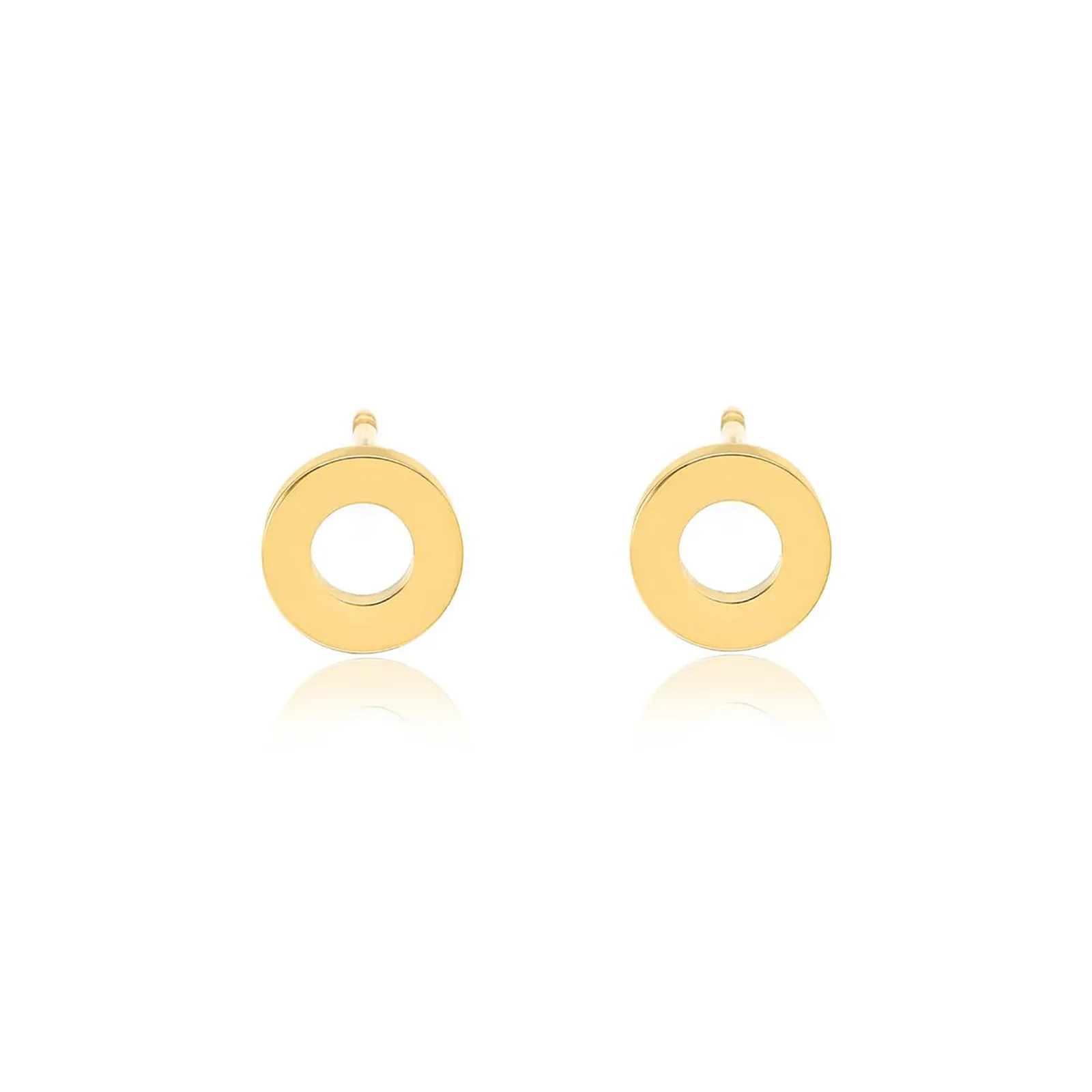 ER001G B.Tiff Gold Open Circle Stud Earrings