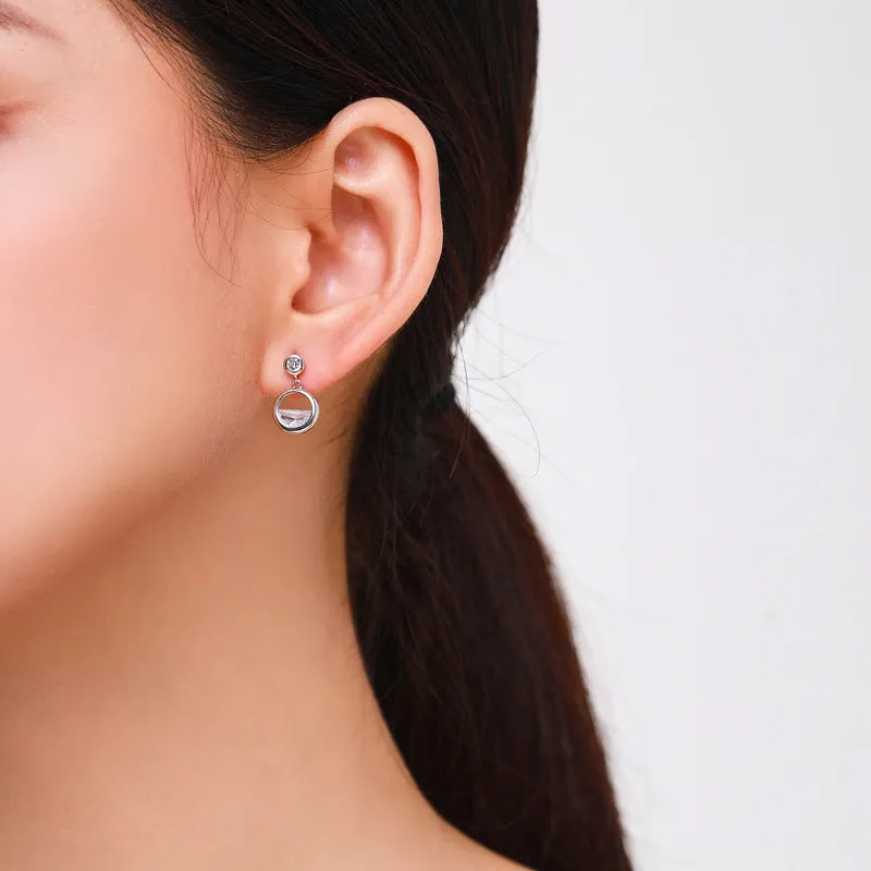 Everyday Genie S925 Silver Zircon Earrings with Feminine Style