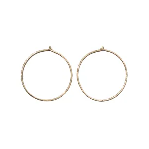 Fine Forged Hoops, Large, 9kt Yellow Gold