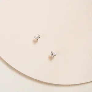 Freshwater Pearl with Paisley Stud Earrings - Sterling Silver