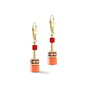 GeoCUBE® Iconic earrings gold red