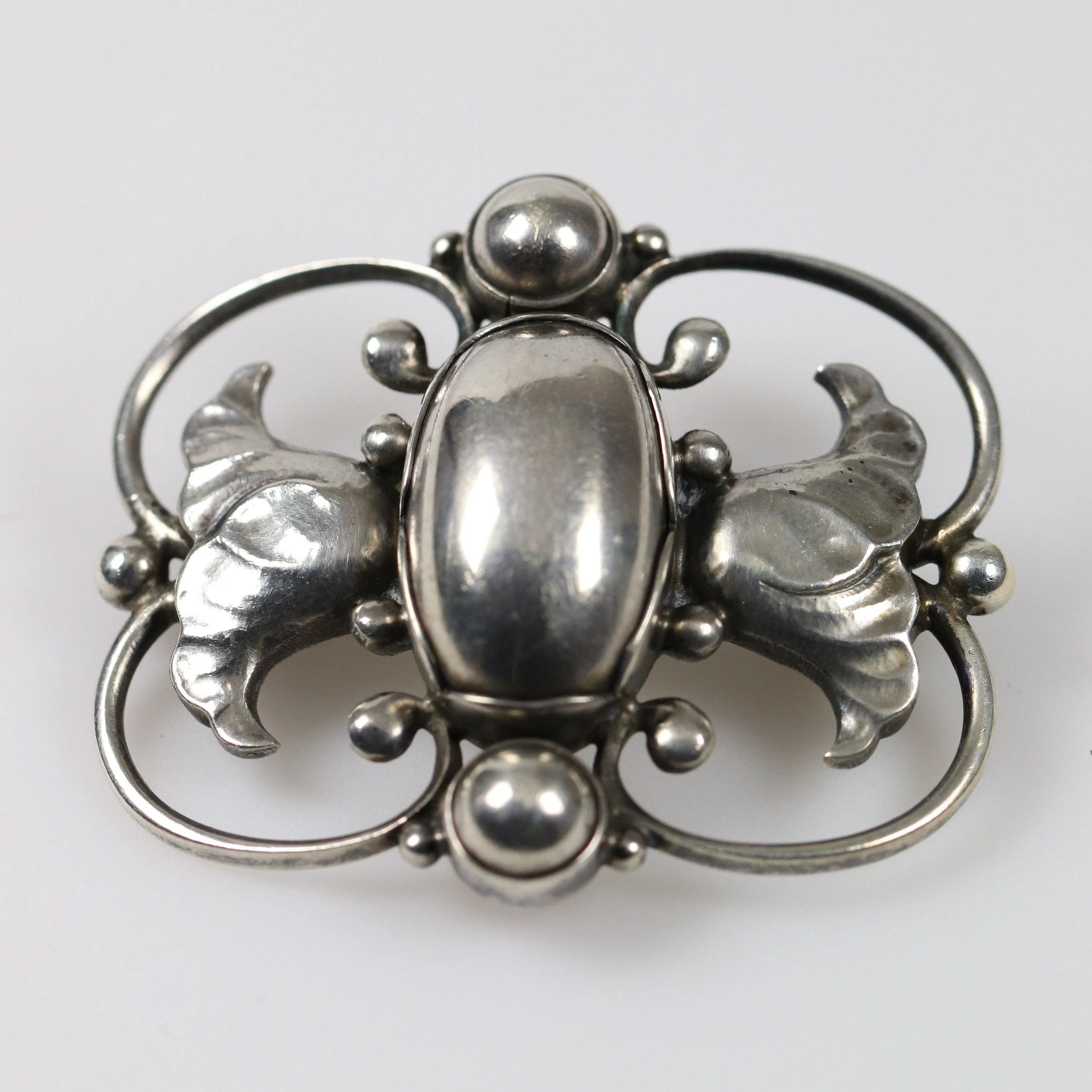 Georg Jensen Jewelry | Ornate Art Nouveau Silver Vintage Brooch 236