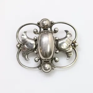 Georg Jensen Jewelry | Ornate Art Nouveau Silver Vintage Brooch 236