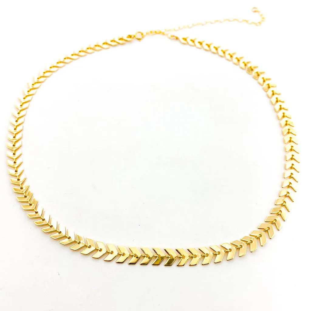 Gianna Chevron Necklace | Gold