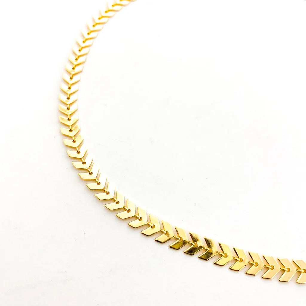 Gianna Chevron Necklace | Gold