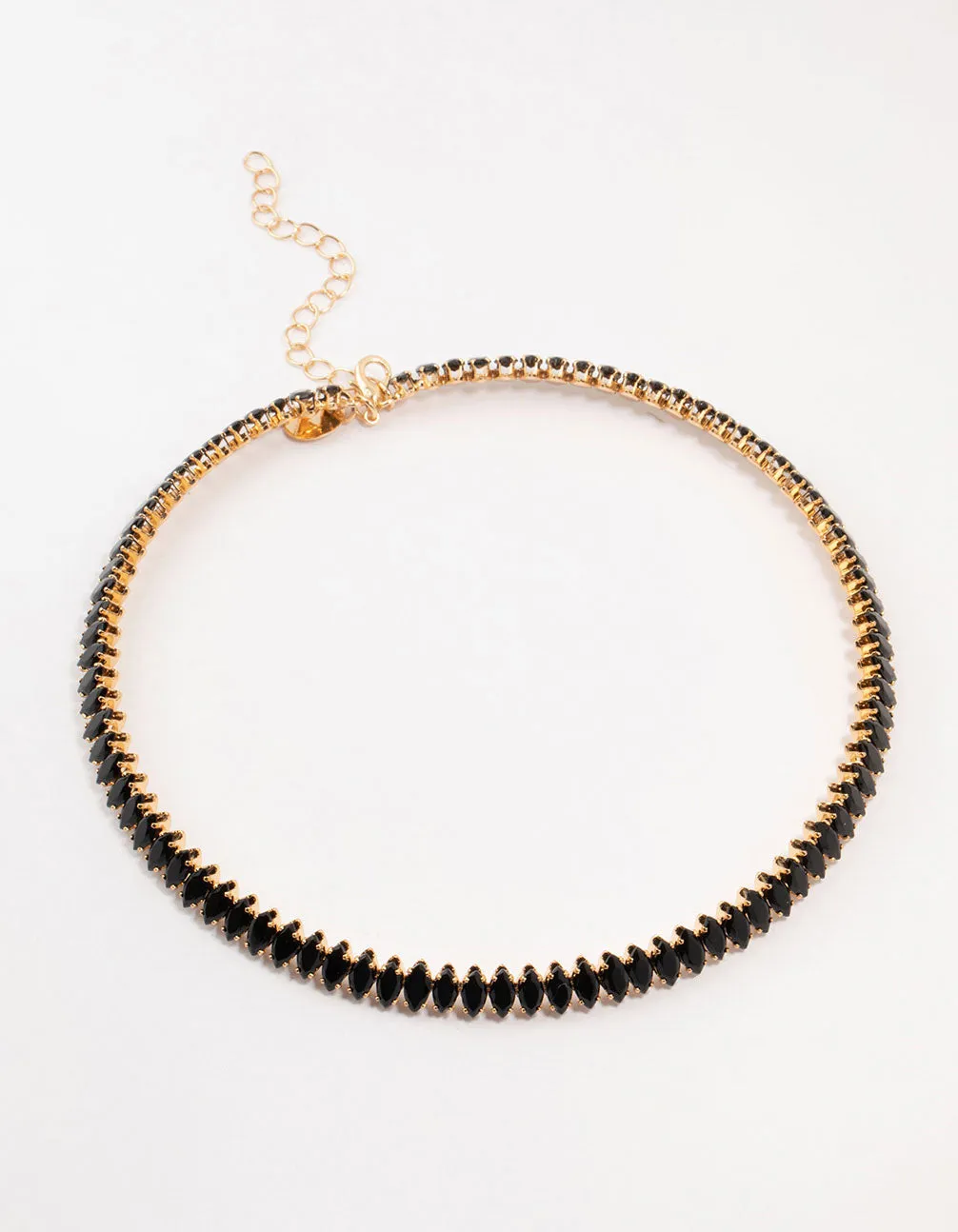 Gold Black Diamante Wrapped Stretch Choker