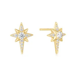 Gold Eight-Pointed Star Stud Earrings