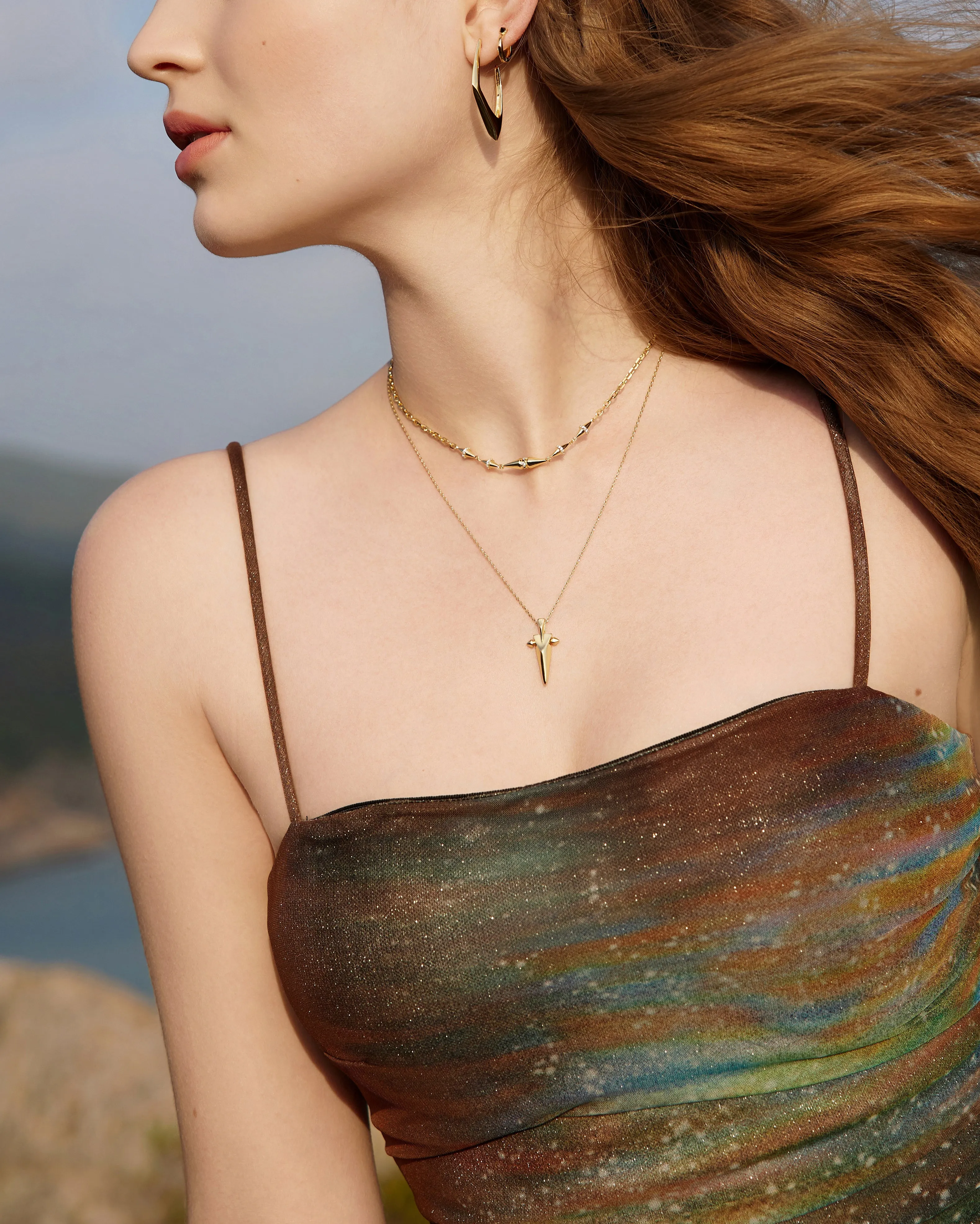 Gold Geometric Chain Necklace