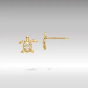 Gold Madi K CZ Turtle Post Earrings