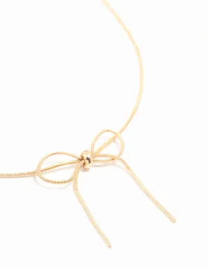 Gold Snake Bow Necklace