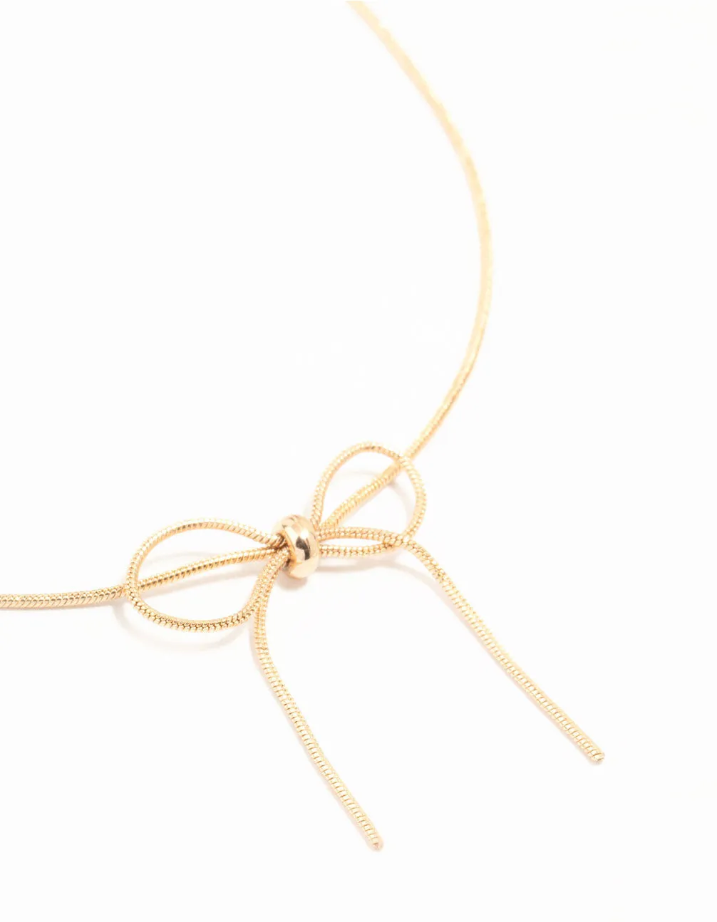 Gold Snake Bow Necklace