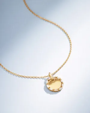 Golden Mini Circle Diamond Pendant