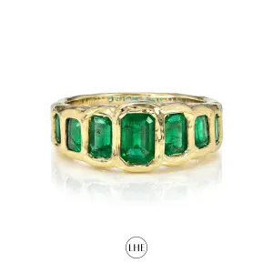 Graduated Emerald Cut Emerald River Ring