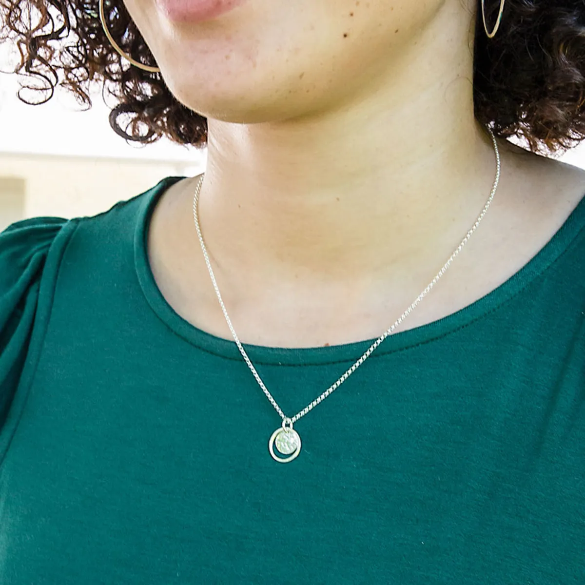 Hammered Halo Pendant - mixed metals