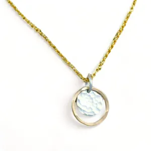 Hammered Halo Pendant - mixed metals