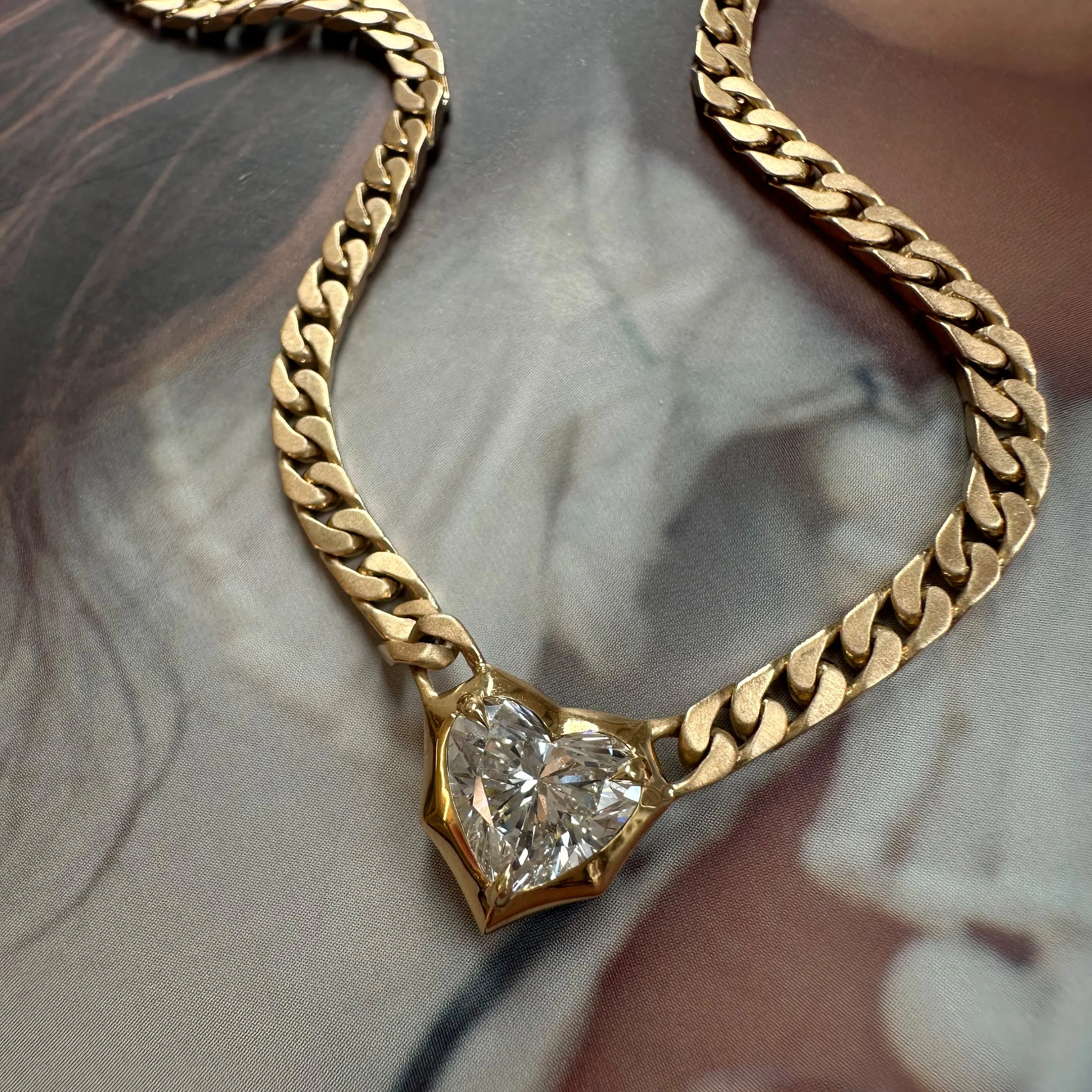 Heart Curb Chain Necklace