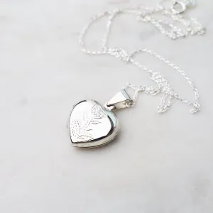 Heart with Leaves Locket Necklace