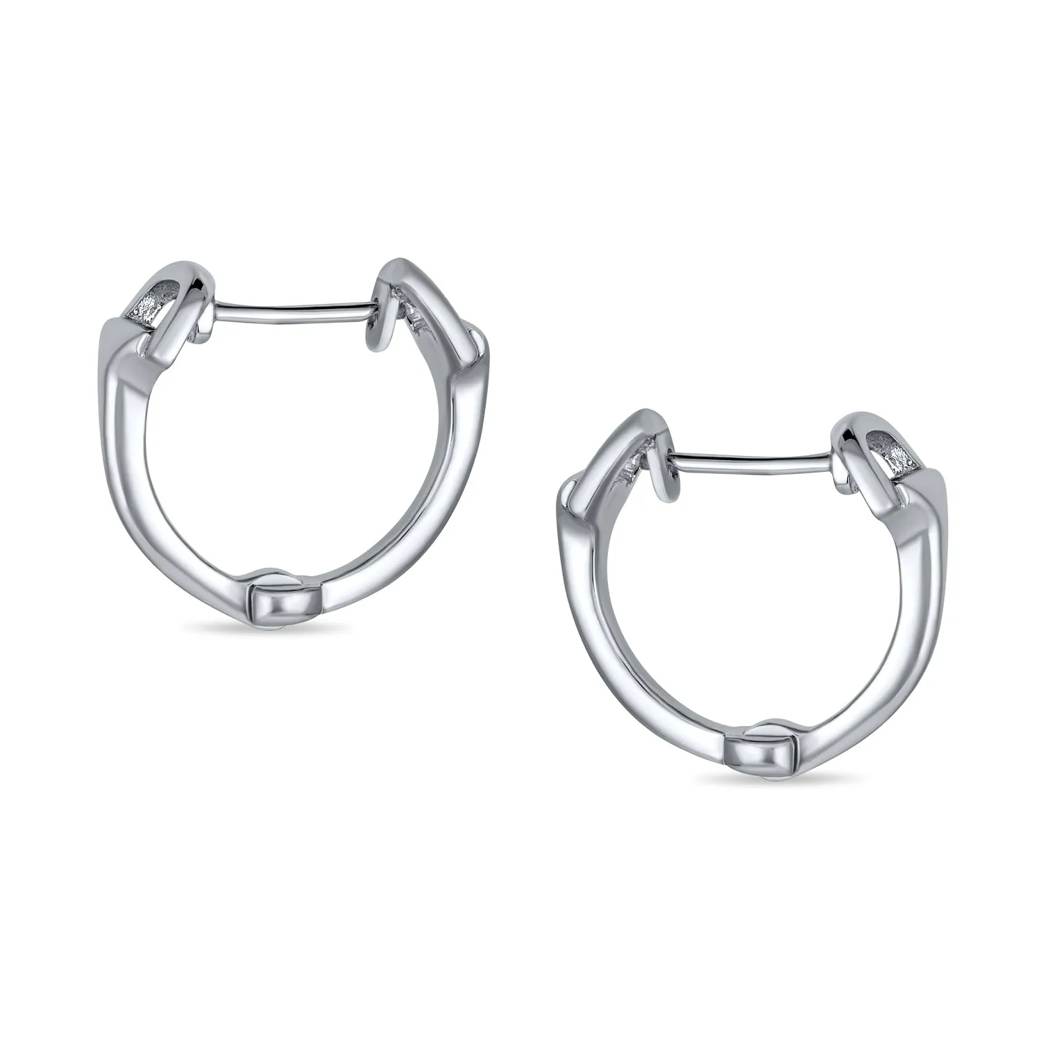 Hoop Huggie Earrings Sterling Silver Horse Bit Western Jewelry Gift