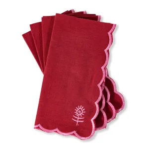 Icon Linen Napkins 4pc Set - Wine/Pink