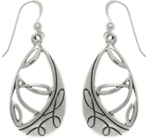 Jewelry Trends Sterling Silver Teardrop Twist Dangle Earrings