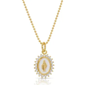 Joy Dravecky - Mini Lady Lourdes Necklace in White