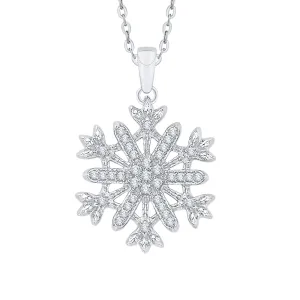 KATARINA Diamond "Snow Flake" Pendant Necklace (1/10 cttw, IJ, SI2)