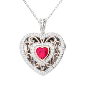 Lola Locket Silver and rose gold Rosie heart locket