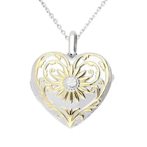 Lola Locket Silver and yellow gold Darcy heart locket