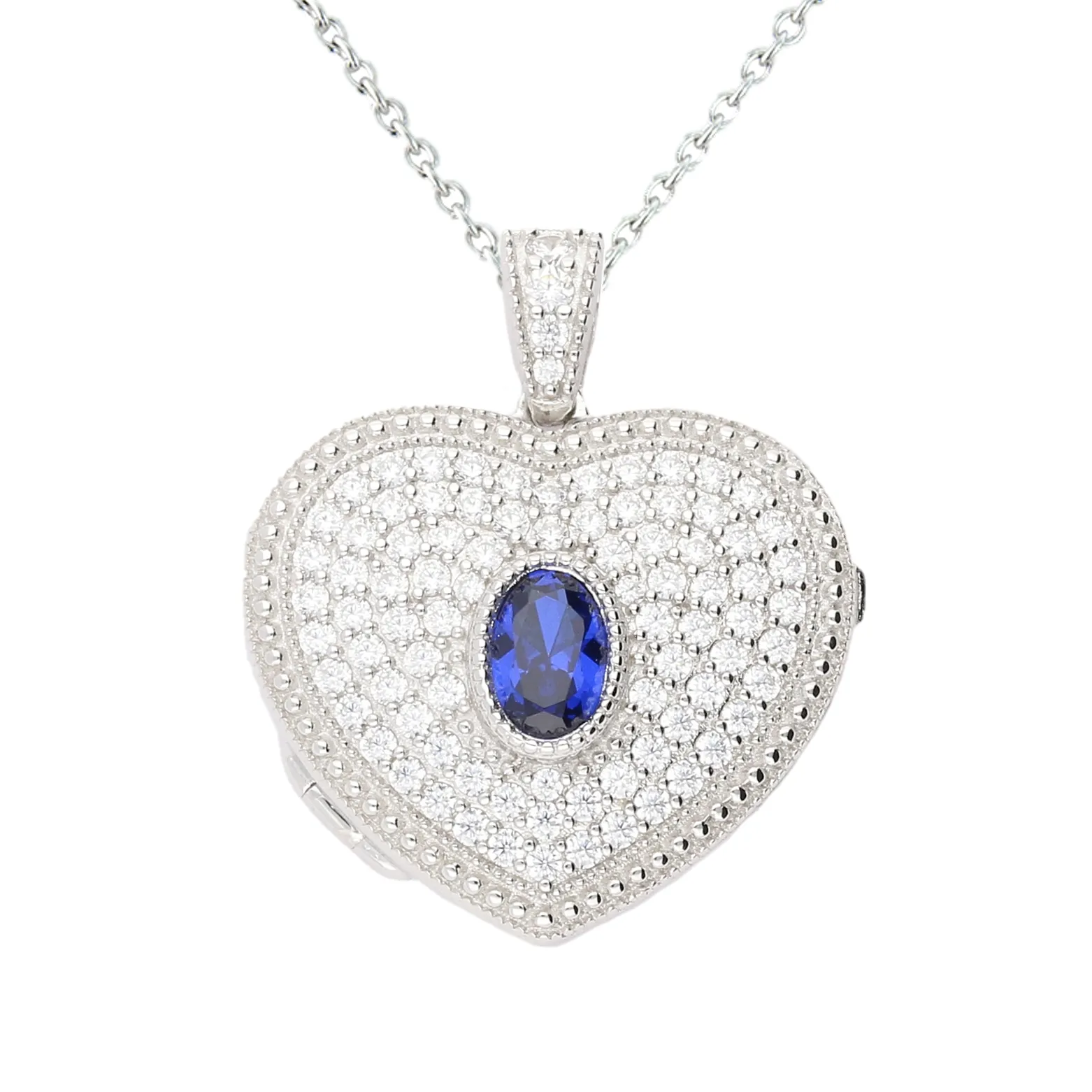 Lola Locket Silver blue India heart locket