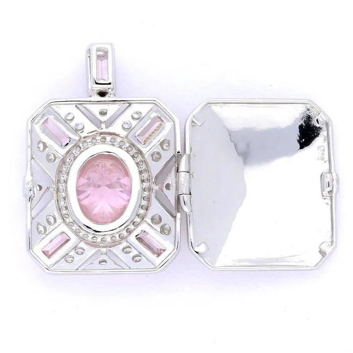 Lola Locket Silver pink Paris locket