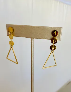 Mini ΔΣΘ Tier Drop Earrings (Stainless Steel)