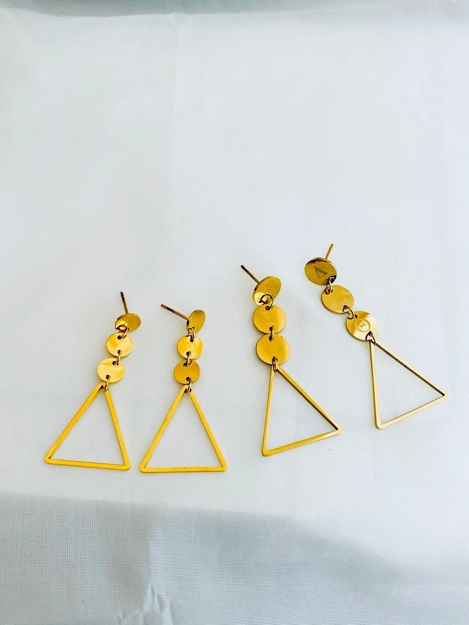 Mini ΔΣΘ Tier Drop Earrings (Stainless Steel)