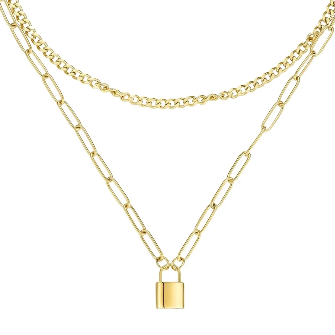 Olivia - Lock & Chain Necklace