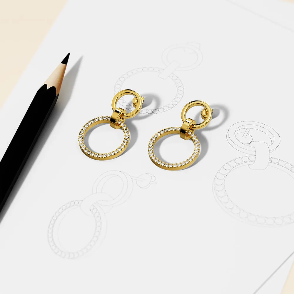 Orbit of Elegance Earrings Embellished with SWAROVSKI Crystal in Gold