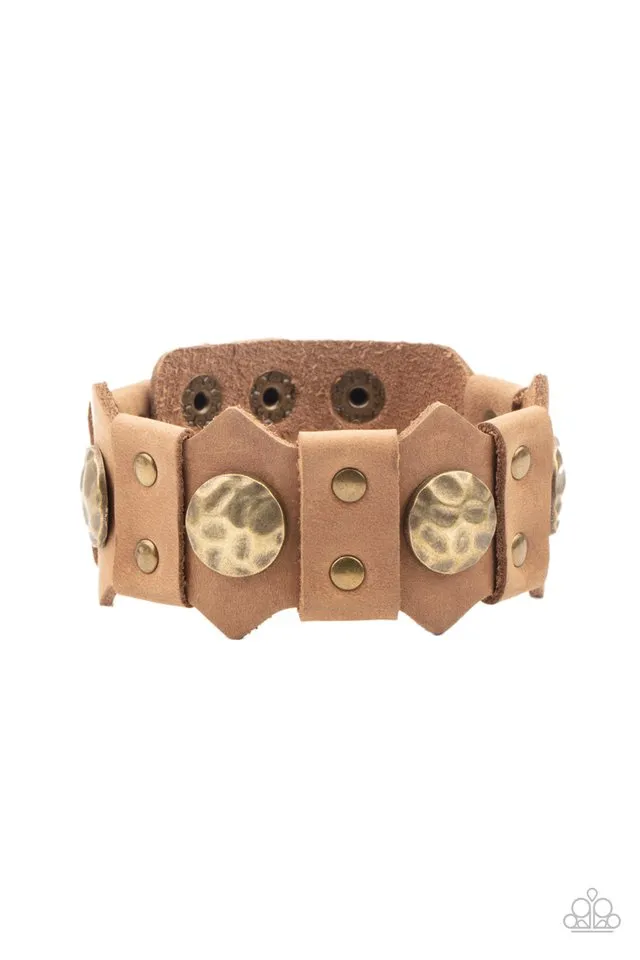 Paparazzi Bracelet ~ Electrified Edge - Brown