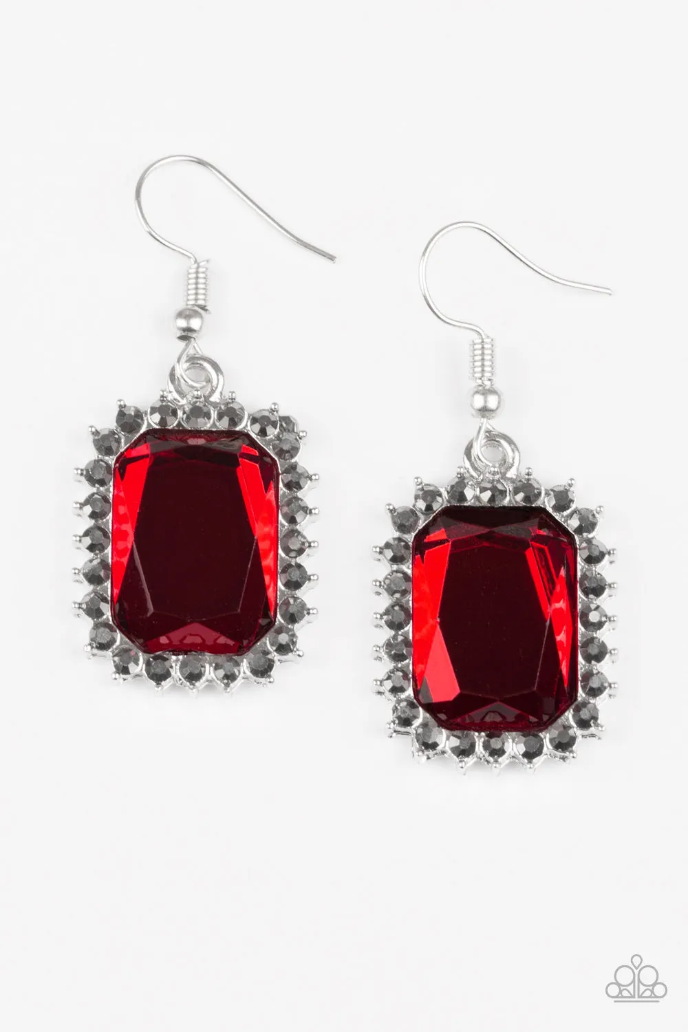 Paparazzi Downtown Dapper - Red Hematite Earrings