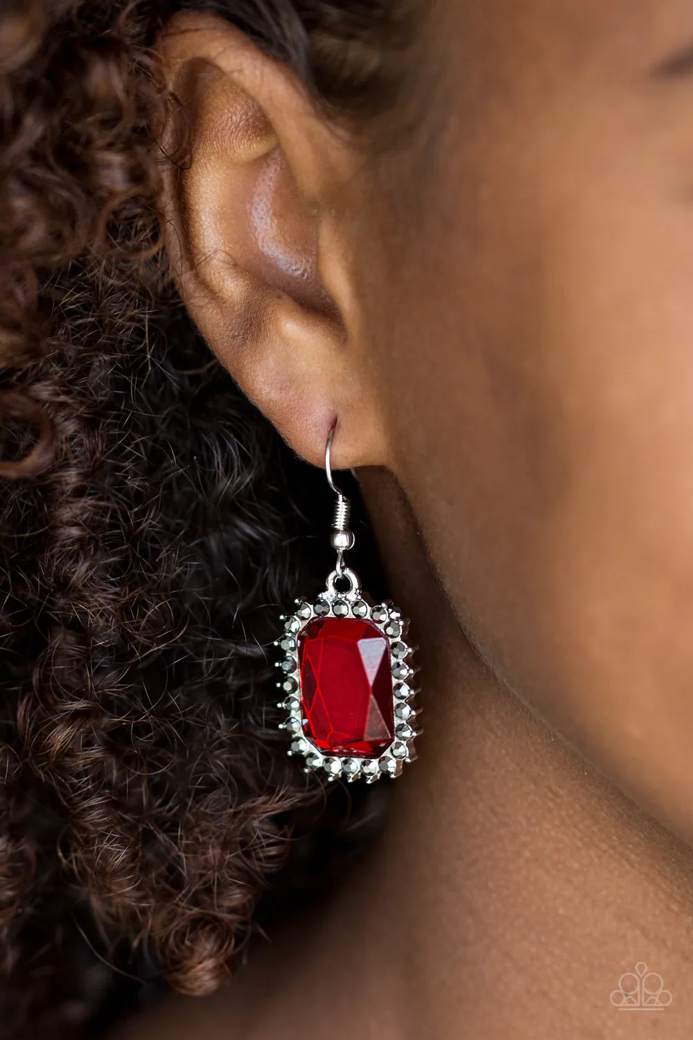 Paparazzi Downtown Dapper - Red Hematite Earrings