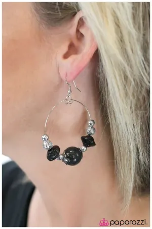 Paparazzi Earring ~ Move Along - Black