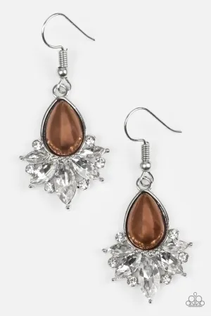 Paparazzi Earring ~ Regal Reputation - Brown