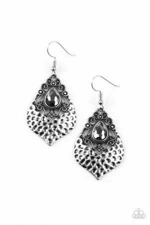 Paparazzi Earring ~ Royal Rebel - Silver