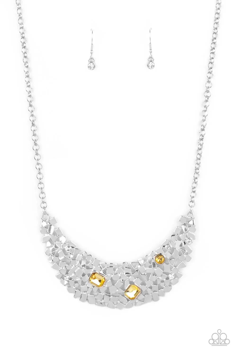 Paparazzi Fabulously Fragmented - Yellow Necklace