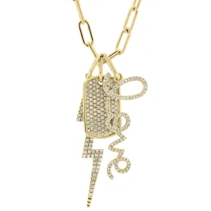 Pave Diamond Dog Tag Necklace