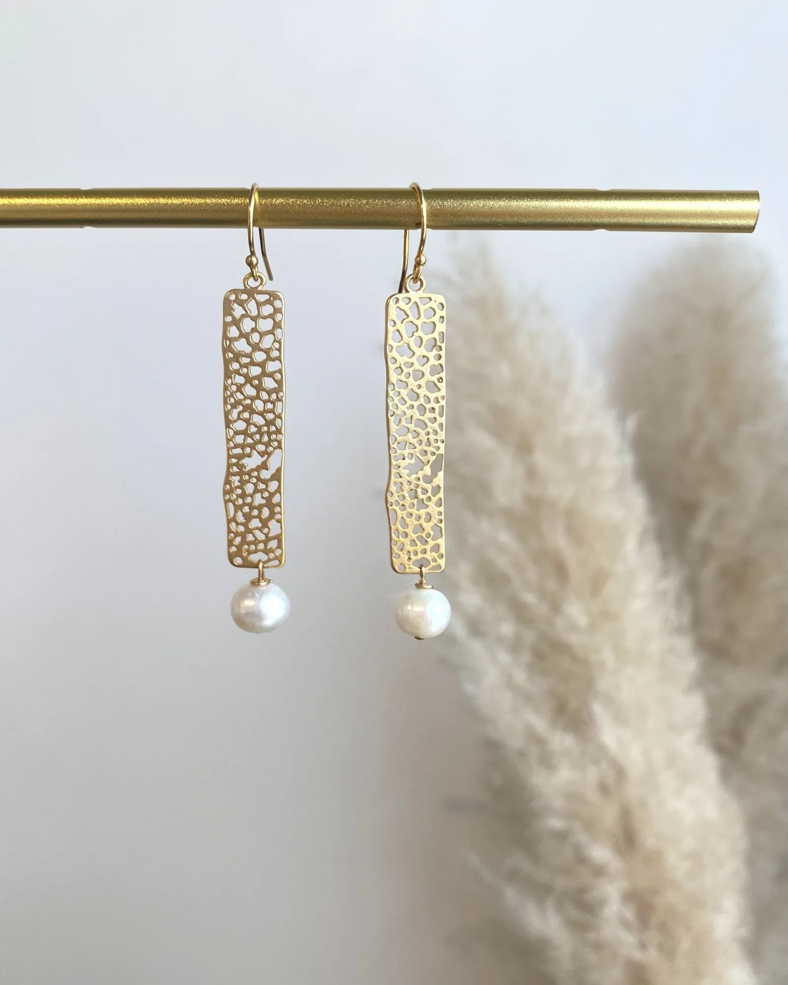 Pearl Bar Earrings